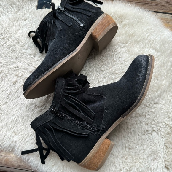 Primadonna Collection Black Suede Fringe Ankle Booties - Picture 11 of 11